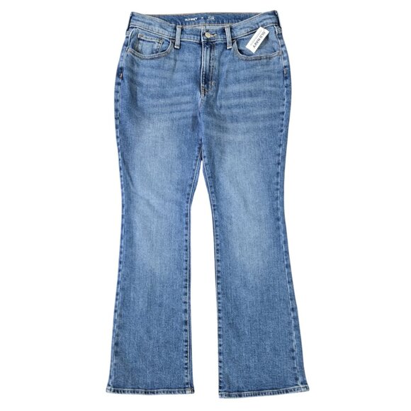 Old Navy NWT High Waisted Built In Tough Flare Jeans Medium Wash Girls 16 Plus - Picture 1 of 11